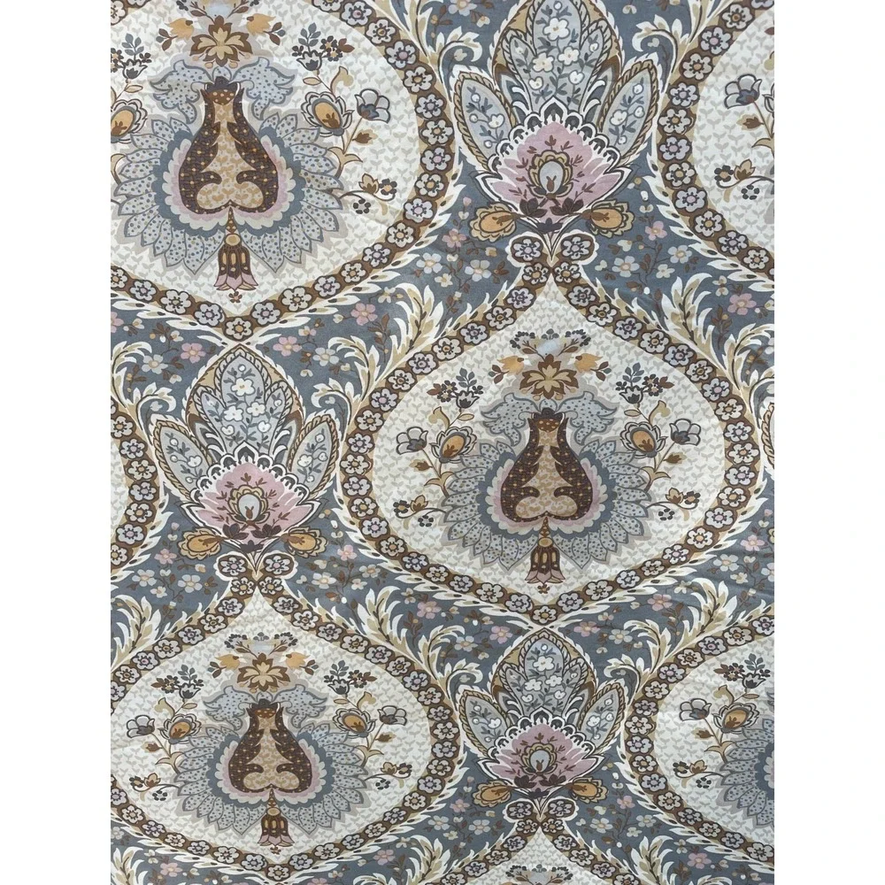 Pottery Barn Darcy Printed Duvet Cover Blue Floral Medallion Paisley Full Queen